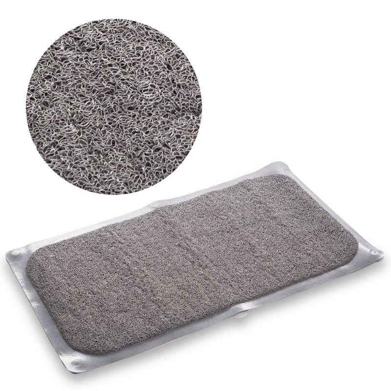 BINO | Loofah Non-Slip Bath Mat for Tub - Light Grey | Spa-Inspired Comfort, Quick-Drying, Secure Suction Cups | Exfoliating Shower Mat for a Luxurious and Safe Bathing Experience - Image 1